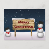 Cartes Pour Fêtes Annuelles Mignons Snowmen souhaitant Joyeux Noël (Devant)