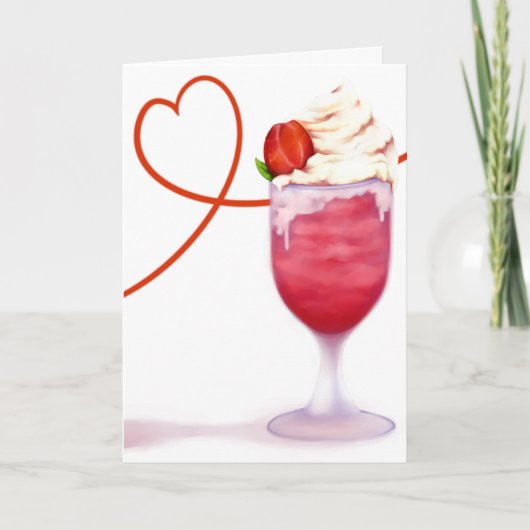 Cartes Pour Fêtes Annuelles Milkshake de Valentine (Devant)