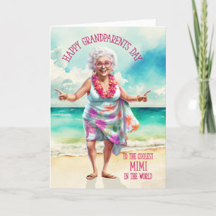 Cartes Pour Fêtes Annuelles Mimi French Grandma Funky Grand-Parents Day Cooles
