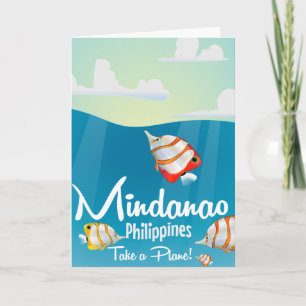 Cartes Pour Fêtes Annuelles Mindanao, philippines affiche de voyage en cartoon