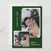 Cartes Pour Fêtes Annuelles Mini-2 photo Sombre Noël Vert (Devant)