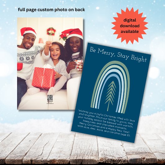 Cartes Pour Fêtes Annuelles Mini Boho Turquoise Mint Rainbow Christmas Photo