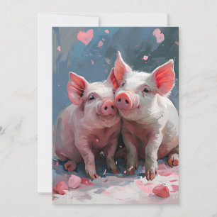 Cartes Pour Fêtes Annuelles Mini cochons la Saint-Valentin