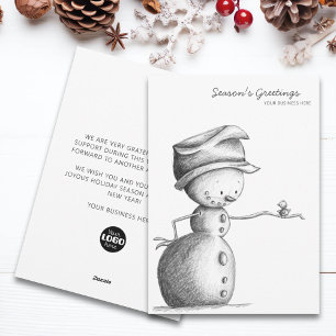 Cartes Pour Fêtes Annuelles Mini crayon noir Snowman affaires Noël