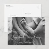 Cartes Pour Fêtes Annuelles Mini-écrit à la main Joyeuse voeux photo (Devant / Derrière)