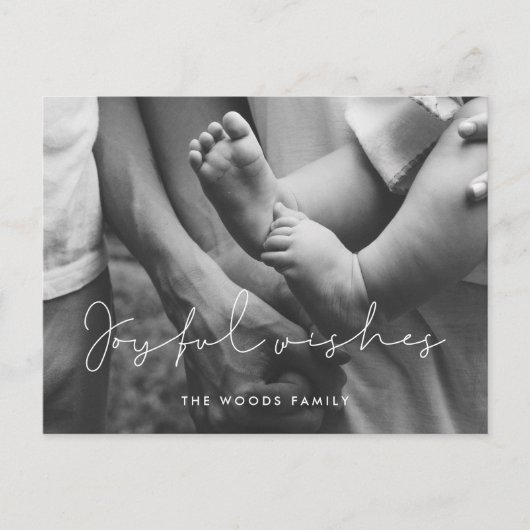 Cartes Pour Fêtes Annuelles Mini-écrit à la main Joyeuse voeux photo (Devant)