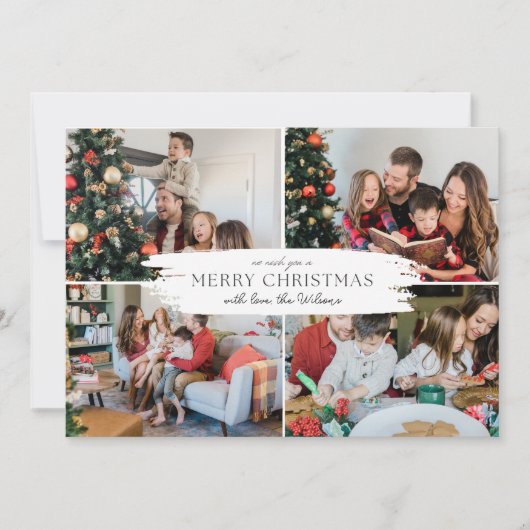 Cartes Pour Fêtes Annuelles Mini Élégant Noël Simple 4 Photo (Devant)