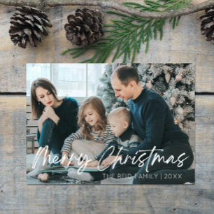 Cartes Pour Fêtes Annuelles Mini Élégant Photo de famille personnalisée Noël