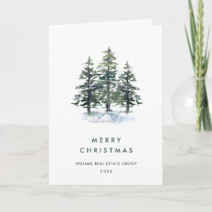 Cartes Pour Fêtes Annuelles Mini Élégant Pine Tree Noël Entreprise