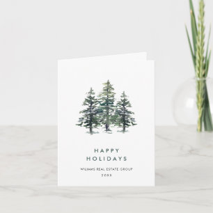 Cartes Pour Fêtes Annuelles Mini Élégant Pine Tree Noël Entreprise
