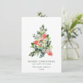 Cartes Pour Fêtes Annuelles Mini Élégant Pine Tree Noël Salutation Ho (Debout devant)