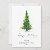 Cartes Pour Fêtes Annuelles Mini Élégant Pine Tree Noël Salutation Ho (Devant)