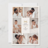 Cartes Pour Fêtes Annuelles Mini Faux Foil Bow Six Photo Collage Noël (Devant)