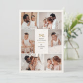 Cartes Pour Fêtes Annuelles Mini Faux Foil Bow Six Photo Collage Noël (Debout devant)