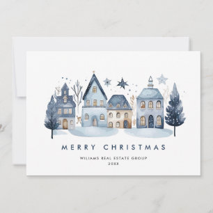 Cartes Pour Fêtes Annuelles Mini hiver Pays Ville Noël Entreprise