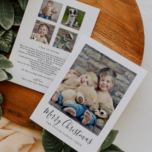 Cartes Pour Fêtes Annuelles Mini Joyeux Noël année en révision Portrait