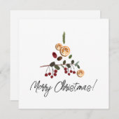 Cartes Pour Fêtes Annuelles Mini Joyeux Noël feuillage forestier de Noël (Devant / Derrière)