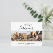 Cartes Pour Fêtes Annuelles Mini Joyeux Noël Script Famille 2 Photo (Debout devant)