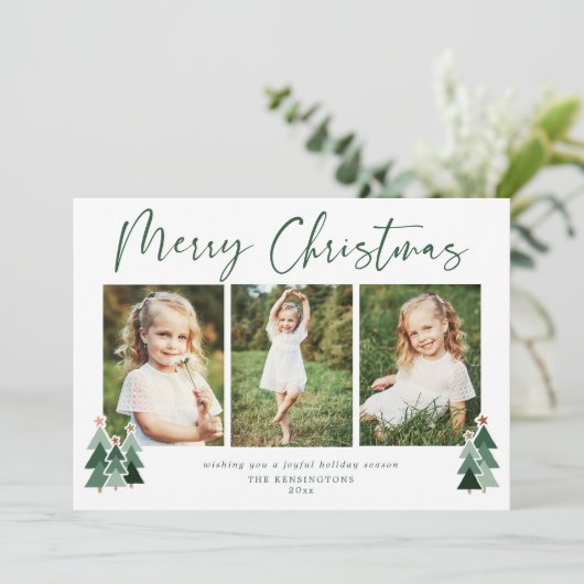 Cartes Pour Fêtes Annuelles Mini-mignon arbres de Noël Fête 3 Photo (Debout devant)