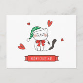 Cartes Pour Fêtes Annuelles Mini-mignon Père Noël Kitty Chat Meowy Noël (Devant)