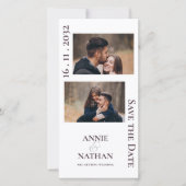 Cartes Pour Fêtes Annuelles Mini Mignonne Deux Photos Mariage enregistrer la d (Devant)