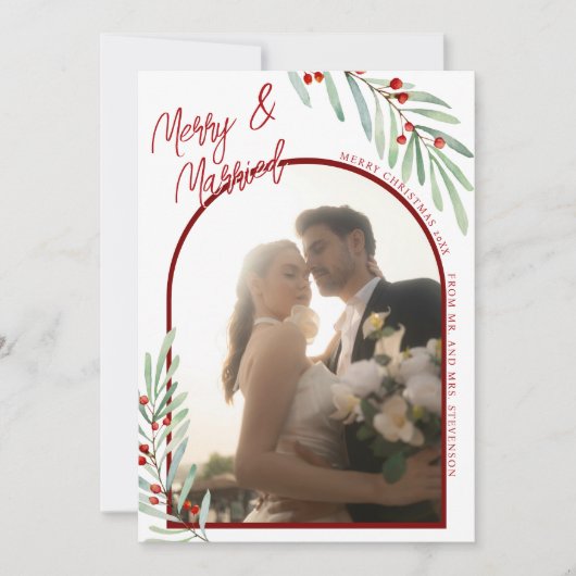 Cartes Pour Fêtes Annuelles Mini Mistletoe Newlywee Arch Photo Noël (Devant)