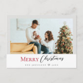 Cartes Pour Fêtes Annuelles Mini-moderne Rouge Joyeux Noël Script photo (Devant)