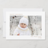 Cartes Pour Fêtes Annuelles Mini Noël Blanc Or Joyeux Vacances Photo (Devant)