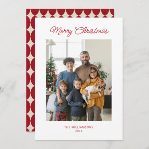 Cartes Pour Fêtes Annuelles Mini-Noël Rouge Script photo Vintage