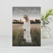 Cartes Pour Fêtes Annuelles Mini script Grossesse photo Noël (Debout devant)