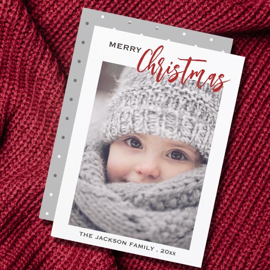 Cartes Pour Fêtes Annuelles Mini script photo Joyeux Noël