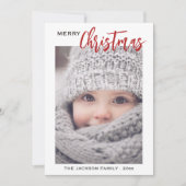 Cartes Pour Fêtes Annuelles Mini script photo Joyeux Noël (Devant)