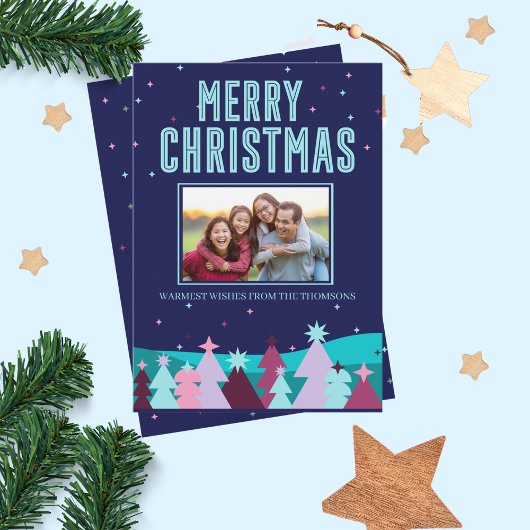 Cartes Pour Fêtes Annuelles Mini-stylé Noël de pin d'hiver