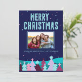 Cartes Pour Fêtes Annuelles Mini-stylé Noël de pin d'hiver (Debout devant)