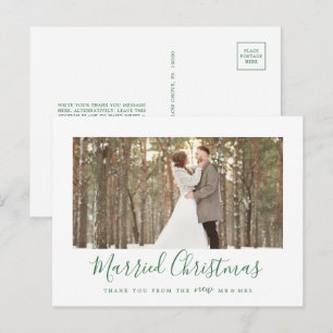 Cartes Pour Fêtes Annuelles Mini Vert Marié Noël Nouveau marié Merci