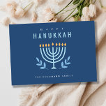 Cartes Pour Fêtes Annuelles Miniature Bleue Simple Limite Bougies Bonne Hanouk<br><div class="desc">Si vous avez besoin d'une personnalisation supplémentaire,  n'hésitez pas à m'envoyer un message sur yellowfebstudio@gmail.com .</div>