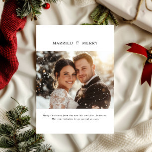 Cartes Pour Fêtes Annuelles Miniature mariée & Joyeuse photo de Noël