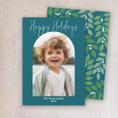 Cartes Pour Fêtes Annuelles Miniature moderne - botanique vert turquoise