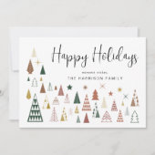 Cartes Pour Fêtes Annuelles Miniature moderne des arbres de Noël (Devant)