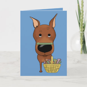 Cartes Pour Fêtes Annuelles Miniature Pinscher - Easter Bone Hunt, Anyone?