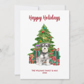 Cartes Pour Fêtes Annuelles Miniature Schnauzer Chien famille Noël (Devant)