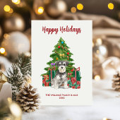 Cartes Pour Fêtes Annuelles Miniature Schnauzer Chien famille Noël
