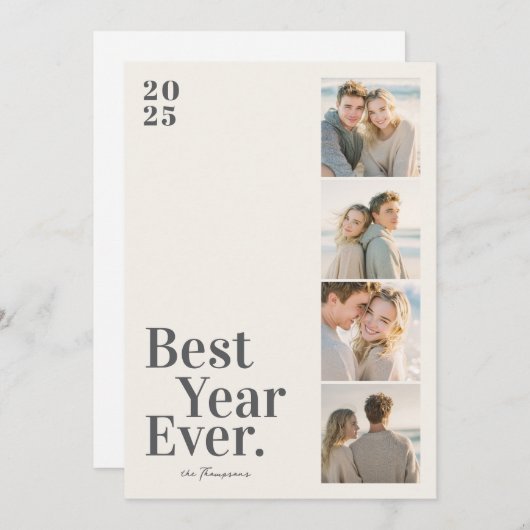 Cartes Pour Fêtes Annuelles Minimal Best Year Ever New Year (Devant / Derrière)