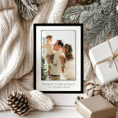 Cartes Pour Fêtes Annuelles Minimal Black Border Photo Elegant Christmas