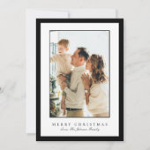 Cartes Pour Fêtes Annuelles Minimal Black Border Photo Elegant Christmas (Devant)