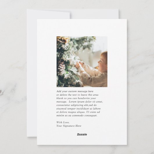 Cartes Pour Fêtes Annuelles Minimal Black Border Photo Elegant Christmas (Dos)