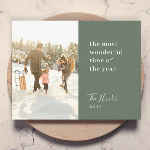 Cartes Pour Fêtes Annuelles Minimal Christmas Modern Stylish Family Photo