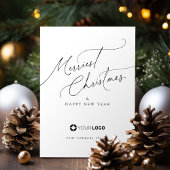 Cartes Pour Fêtes Annuelles Minimal Elegant Script Merriest Christmas Company