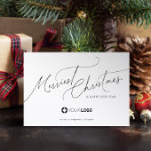 Cartes Pour Fêtes Annuelles Minimal Elegant Script Merriest Christmas Company