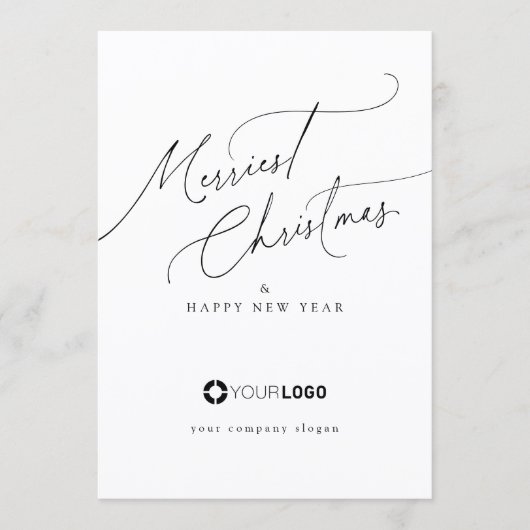 Cartes Pour Fêtes Annuelles Minimal Elegant Script Merriest Christmas Company (Devant)